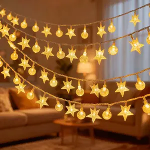Snowflake Star String Lights USB plug-in 10m 80 LED Fairy Lights for Bedroom Warm White String Lights for Kids Bedroom Wedding Mantel Patio Christmas Holiday Dorm Decor