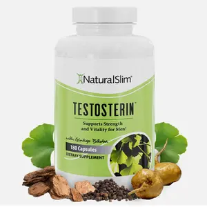 Natural Testosterone Booster for Men 180 Capsules with Ginkgo Biloba L-Arginine Zinc Vitamin B3 & Testofen for Strength Energy & Vitality Support