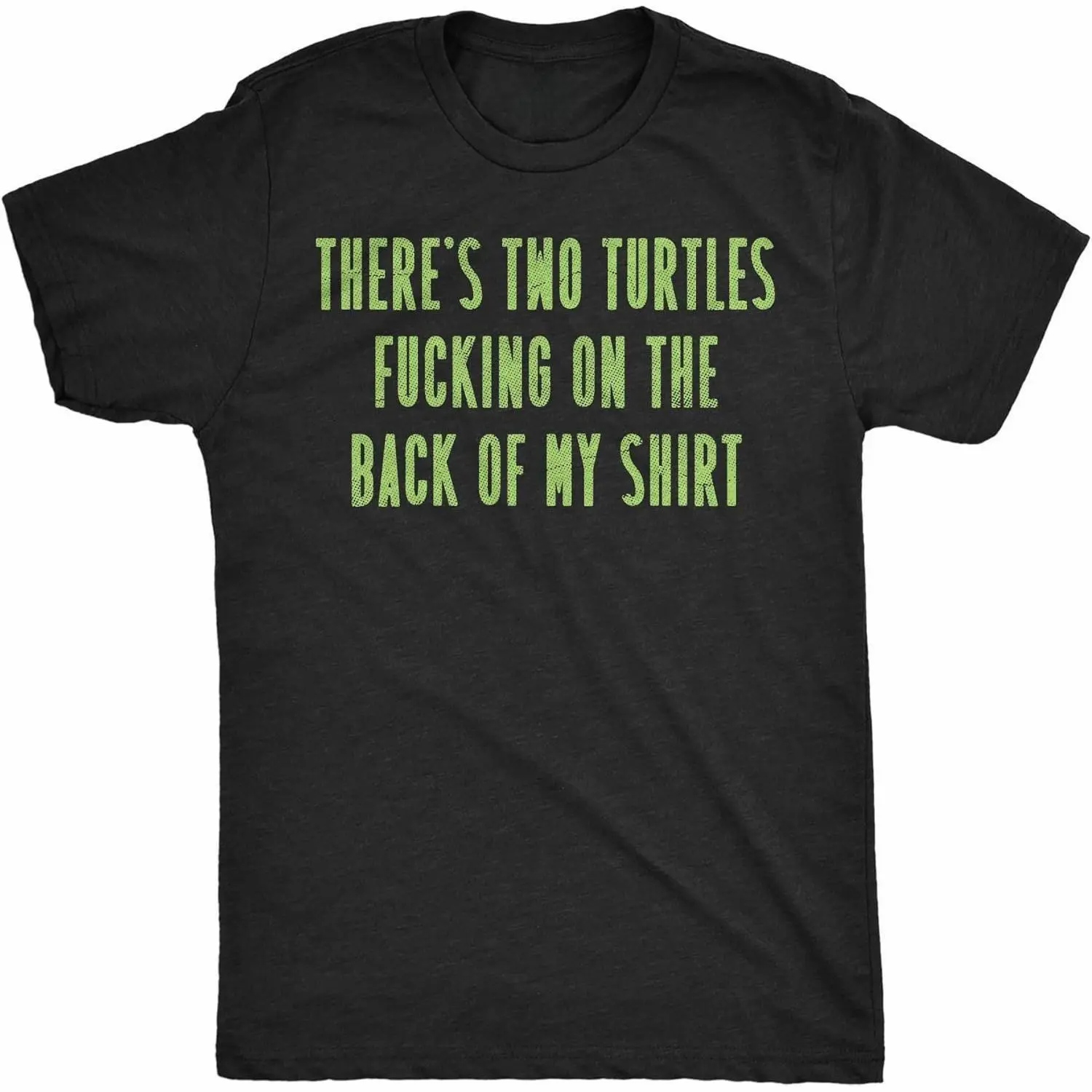 Men's Vintage Turtle Graphic T-Shirt Funny Humor Back Print Casual Tee