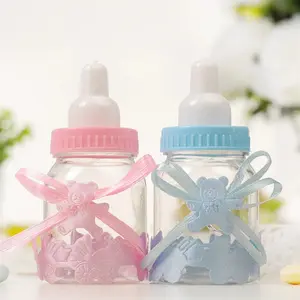 5pcs Baby Small Bottle Transparent Plastic Packaging Box Creative Wedding Candy Box Storage Bottle Birthday Gift Shower Party