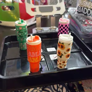 Keychain tumblers with customizable decals