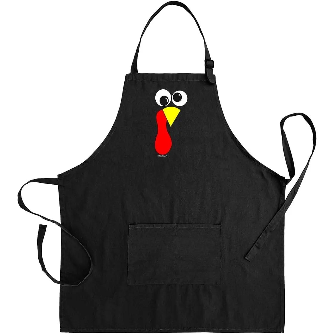 Gobble Up the Fun! Thanksgiving Turkey Face Apron with Pockets - Perfect for Cooking & Baking ThisWear