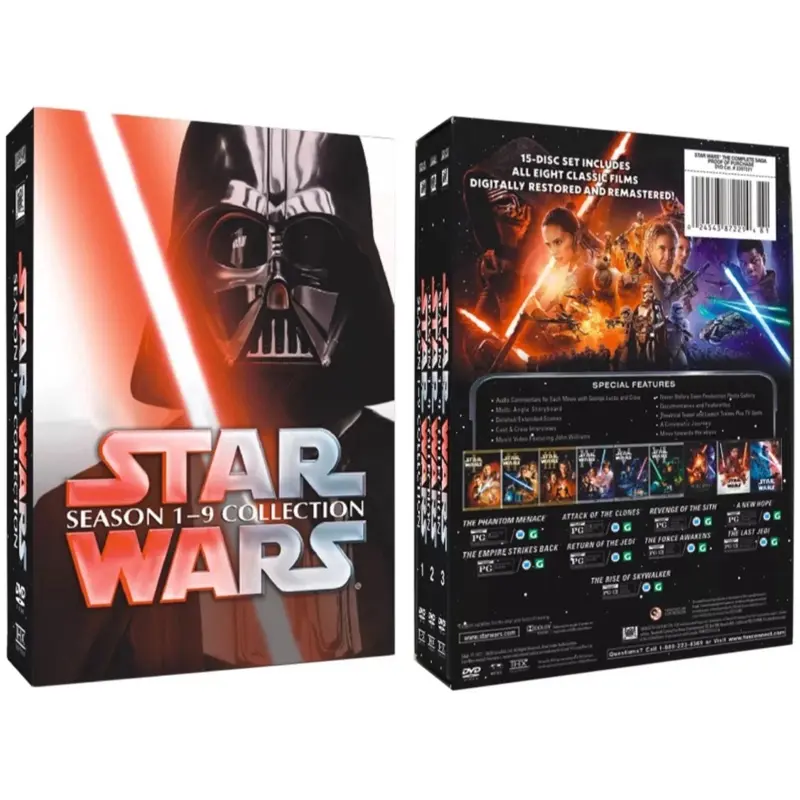 Star Wars Episodes 1-9 DVD Set - Entire Saga Complete Series, DVD Format