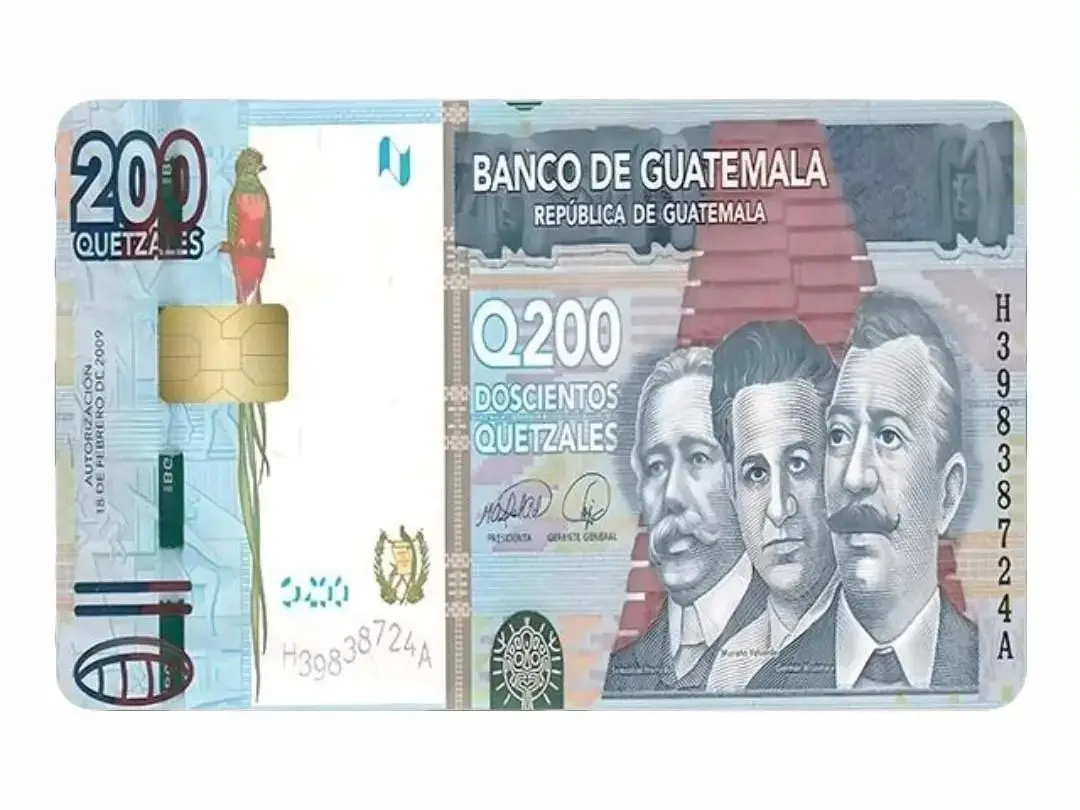 Sticker 200 Quetzales Guatemala for Credit and Debit Card