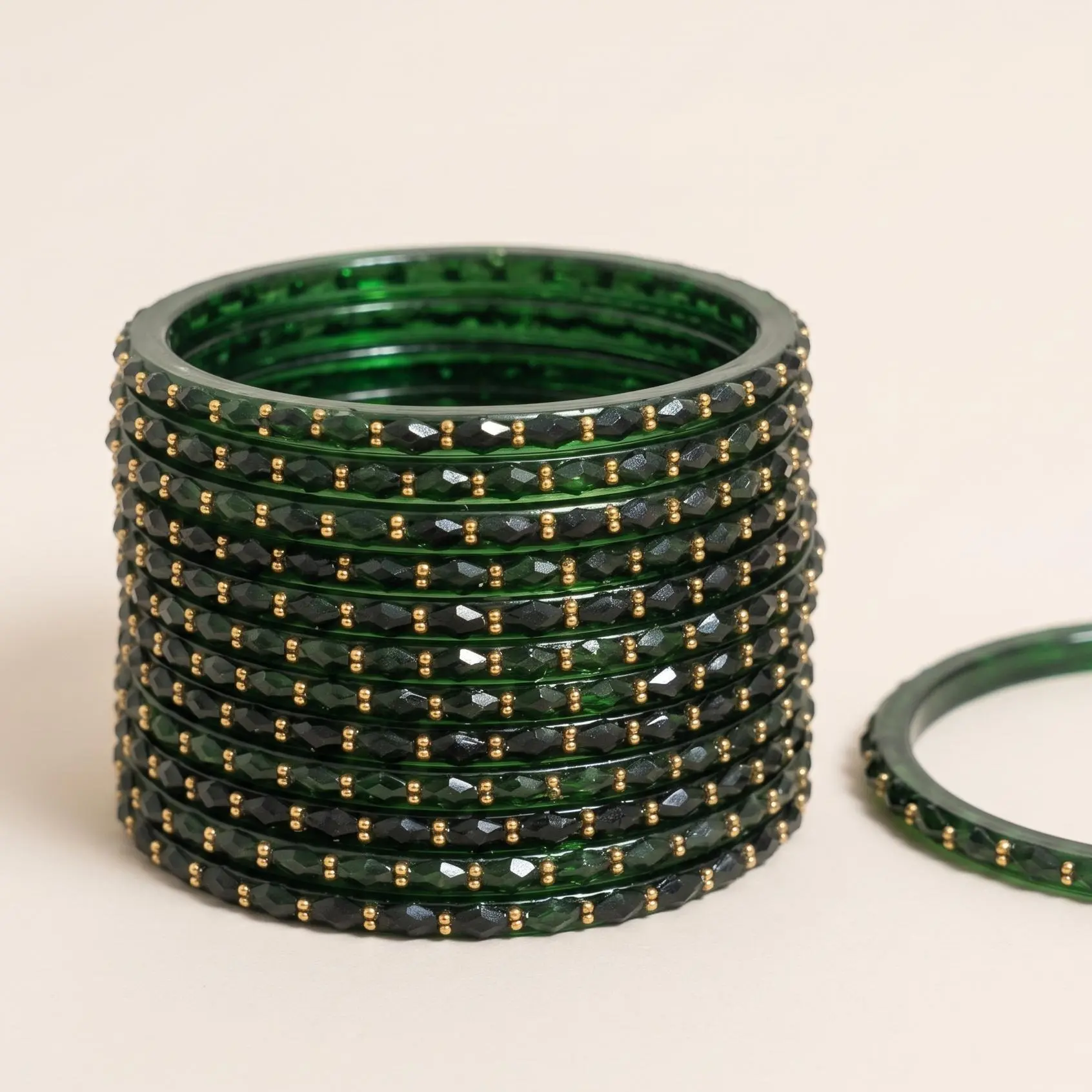 Size 2.10 and 2.12 - Raindrop Glass Bangles - 12 Pieces