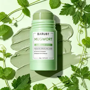 Mugwort Clay Mask Stick with Salicylic Acid Deep Clean Pore Control Oil Reduce Acne for Daily Skin Care