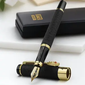 Luxury Dragon Pattern Fountain Pen, Business Signature Pen with Gift Box, metallic Signature Tool, Smooth Writing Pen for Office, Aesthetic Pens