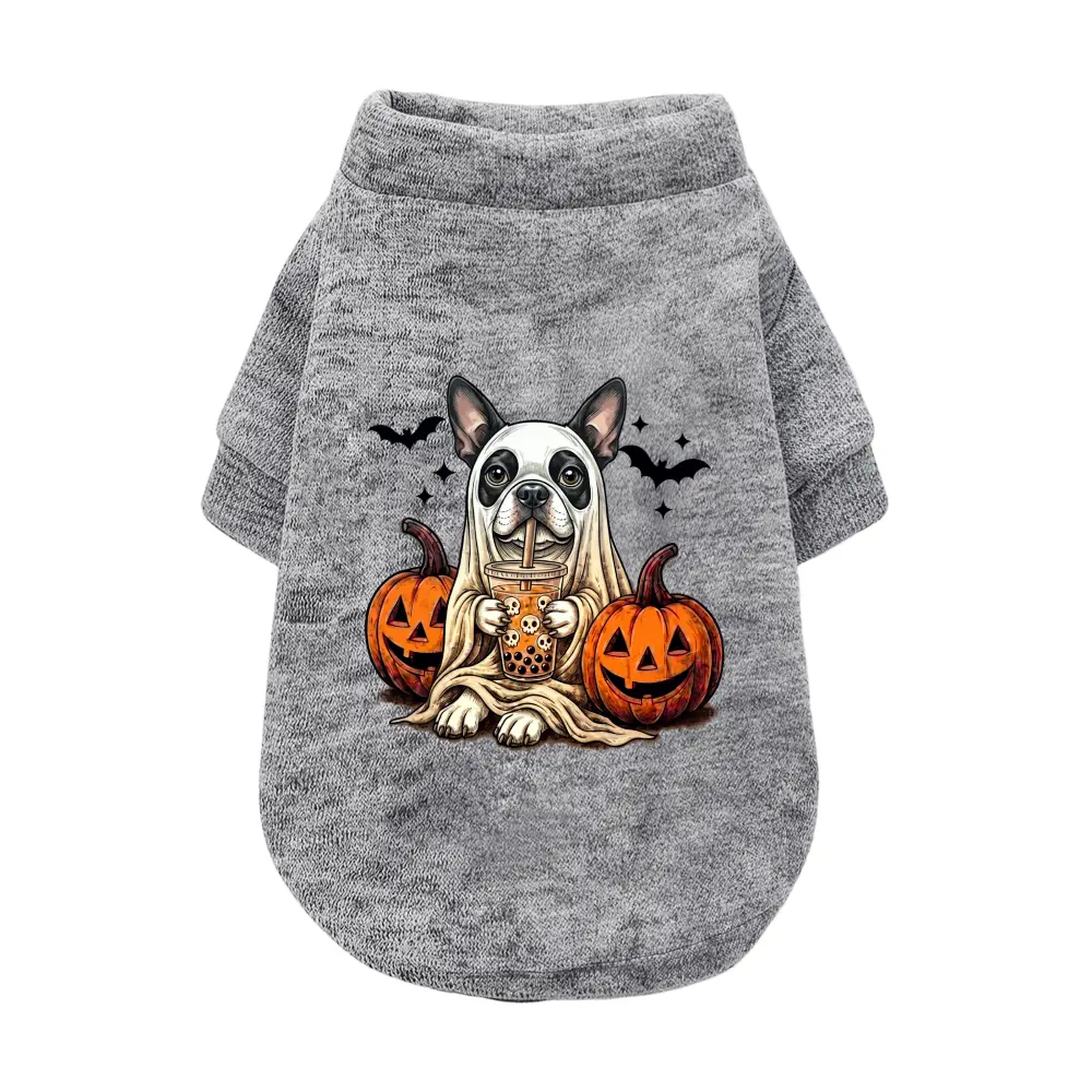 Comfort Colors Dog Shirt: 50+ Breeds Available - Custom Ghost & Boba Tea Halloween Tee