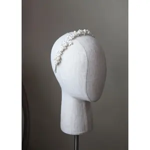 RILEY Silver Crystal and Pearl Headpiece Tiara