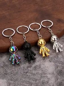 Cute Cartoon Astronaut Keychain, Lightweight Keychain, Metal Robot Space Theme Design, Colorful Decorative Accessory, Perfect Gift for Bags & Keys