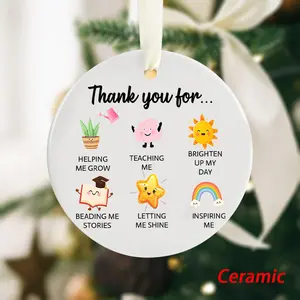 Teacher Appreciation Gift Set, Back-To-School Ceramic Artwork, Christmas Tree Ornament, Graduation Present, Friends & Family Gifts