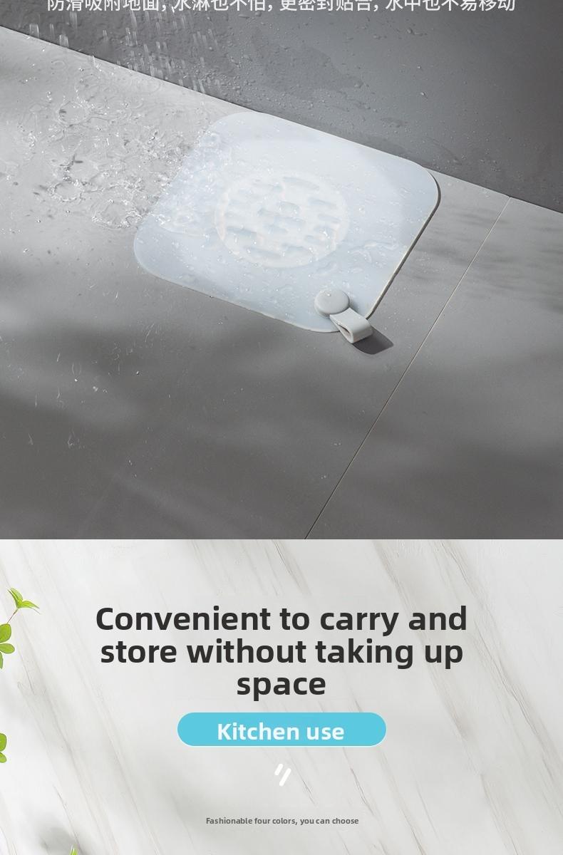 Drain Cover - Bathroom Underfloor Drain Odor Prevention and Deodorization Device - Insect Repellent Drain Outlet Sealing Silicone Pad - Bathroom