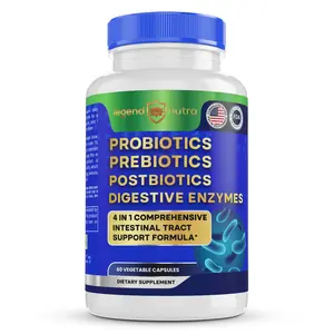 4-in-1 Probiotics + Prebiotics + Postbiotics + Digestive Enzymes 60 Count Edible Fitness