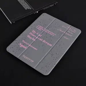 Fan English letters iPad Case with Pencil Holder, Y+3 Fold Stand, Auto Sleep/Wake, Slim Lightweight Shockproof Cover for iPad 7/8/9/10th Gen, Air 2/3/4/5/6/7, Pro 9.7/10.5/11/12.9 inch, Soft Anti-Scratch Tablet Case