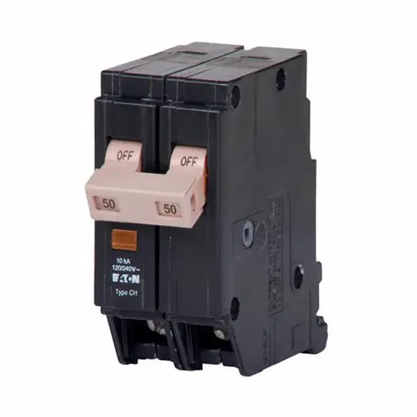 Eaton CH CHF250 Genuine OEM Part, 50A Double-Pole Circuit Breaker, 10 KAIC, 120/240V, Light Commercial Electrical Circuit Breaker