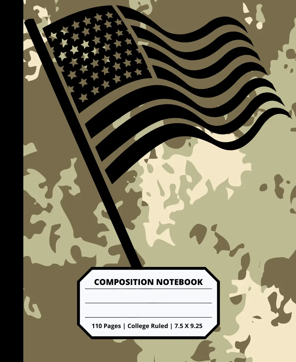 Military Army Design Composition Notebook for Adults Kids Boys Girls Teens Cute Military Camouflage Notebook Gift for Cadets or Patriots