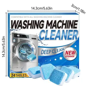 24-Pack Washer Machine Cleaner Tablets Deep Cleans Year-Round for HE Top-Load & Front-Load Washers Removes Grime Build-Up Septic-Safe Household