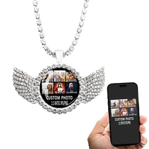 Custom Circle Chain with Picture, Photo Necklace for Men Women, Personalized Picture Pendant, Customized Memorial Gifts for Christmas Birthday Anniversary Family,Valentine's Day gift for gf