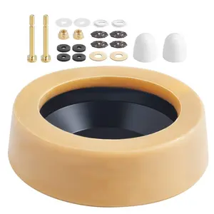 VEVOR Toilet Wax Ring Kit, 1.6-Inch Extra Thick Wax Ring for Toilet Bowls with Rust-Resistant Brass Bolts, Caps and Washers, Fits 3-Inch or 4-Inch Drain Pipes, Superior Sealing Performance