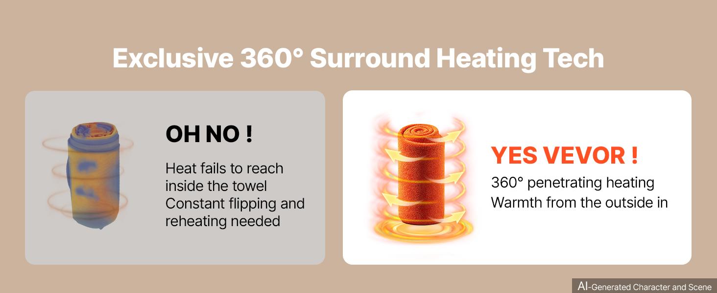 VEVOR Towel Warmers for Bathroom 20L Heated Towel Bucket with LED Display, Rapid Heating, 4 Adjustable Timer, Wood Handle, Auto Shut Off, Fits Oversized Towels, Blankets, Bathrobes, for Women, White#BacktoSchool