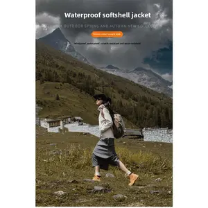 Outdoor soft shell jacket for men and women autumn and winter hooded jacket waterproof and windproof mountaineering soft shell jacket for men and women