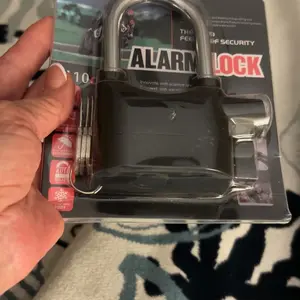 Anti-Theft Alarm Padlock with Lock Hasps, Aluminum alloy material，110dB Loud Siren, Heavy Duty Weatherproof Security Lock, Key/Combination Access, Vibration-Triggered Alarm for Bikes, Gates, Outdoor Use