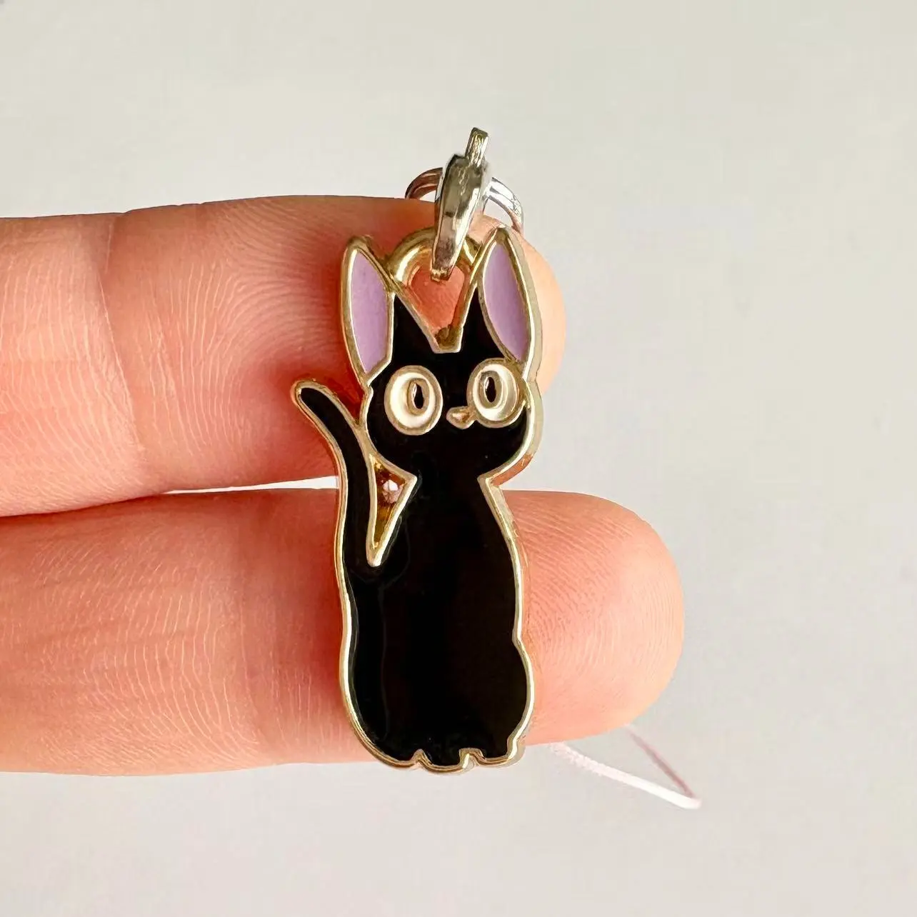 Cute Quality Black Cat Metal phone Charm