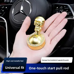 Car Ignition Start Decorative Cover Skull Shape Hidden Handle One-Button Start High Temperature Resistant Fine Texture Safe Travel Car Interior Decoration