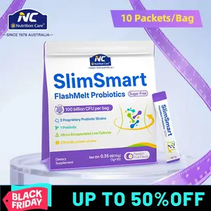 NC Nutrition Care Gut Probiotics 100B CFU Patented Sugar-Free 3 Proprietary Strains Passion Fruit Flavor Gut Balancing Probiotic Formula for Gut Health - Healthcare Fitness Dietary Supplement Edible Supplement BFCM Sale