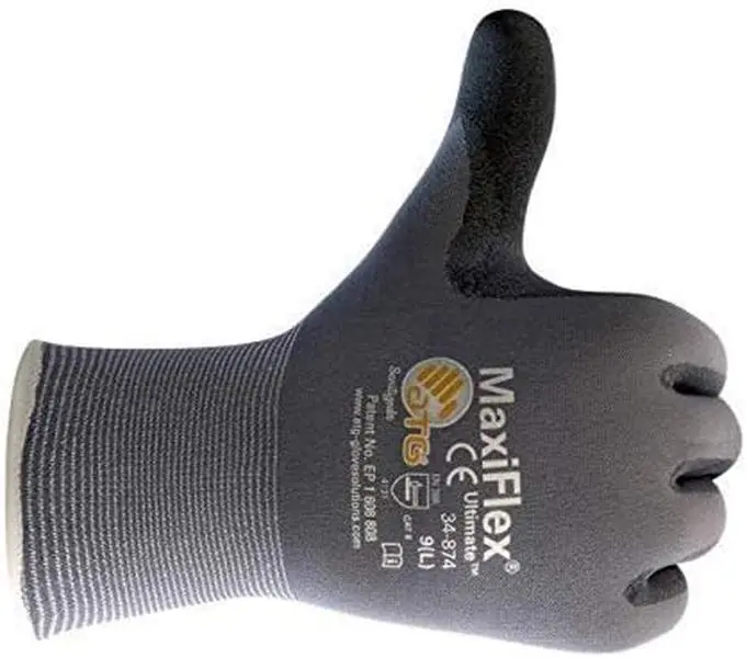 12 Pairs Nitrile Coated Work Gloves – Breathable Grip Safety Gloves for Construction, Warehouse & Gardening