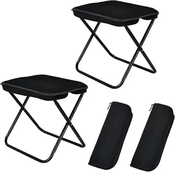 2-Pack Collapsible Folding Portable Stool for Adults, 220LBS Weight Capacity, Ideal for Camping, Hiking, Collapsible Portable Stool