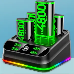 4x4800mWh Xbox Rechargeable Battery Pack with Charging Station for Xbox One S X Elite Controllers