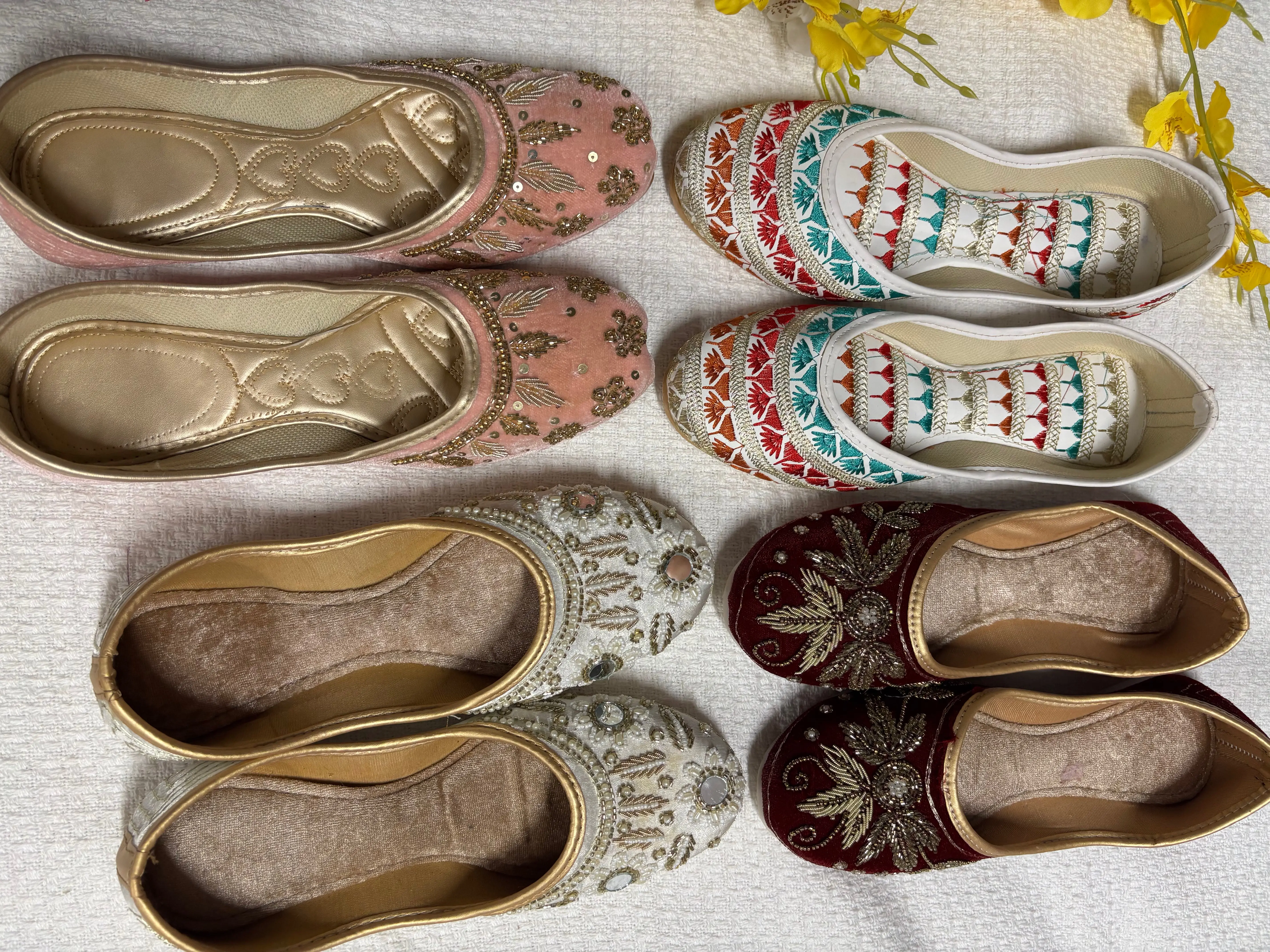 Embroidered and Stone Hand Work Khussa Sandal: Indian and Pakistani Jutti with Beads