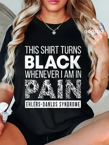 100% Cotton Warrior Ehlers-Danlos Syndrome EDS Awareness Zebra Ribbon T-Shirt