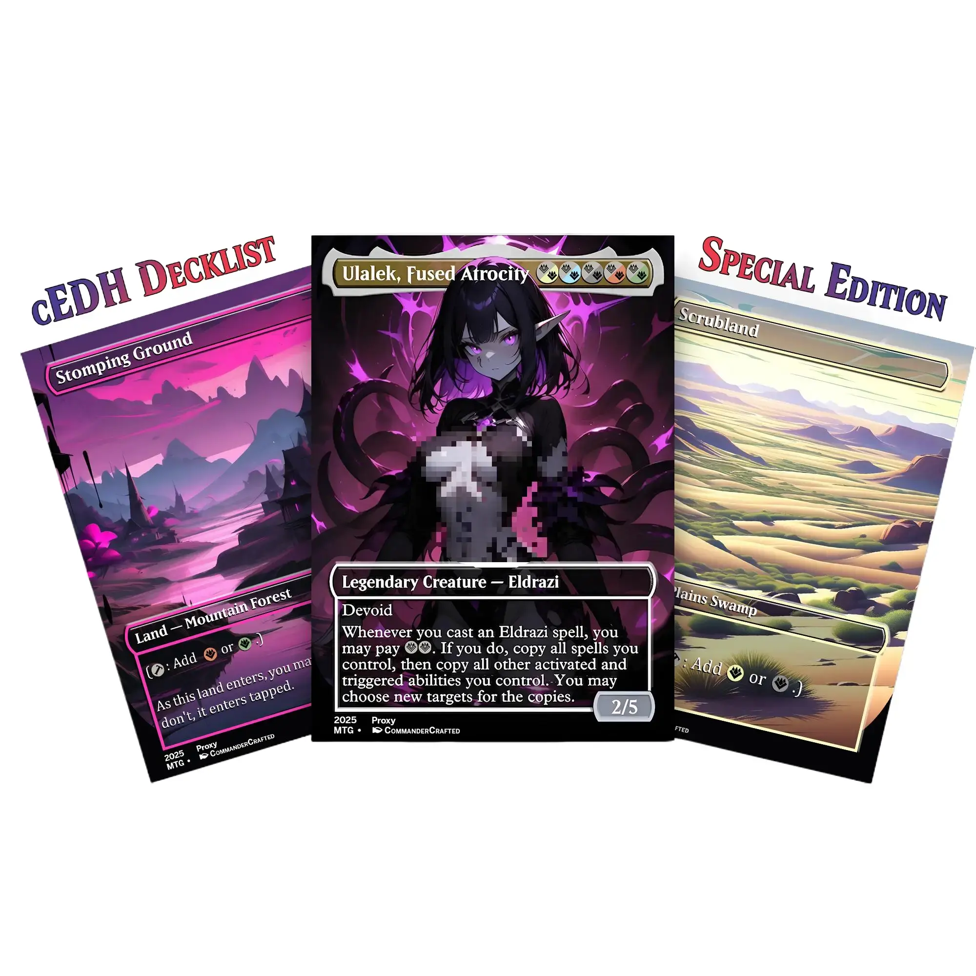 Ulalek Eldrazi Tribal MTG Proxy Commander Deck - 114-Card Set for Toys & Hobbies Card Games