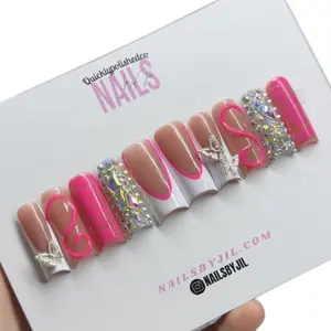 Durable square Bling press on nails all sizes and lengths - Complete Nail Art & Care with Everything Included - Nail Care