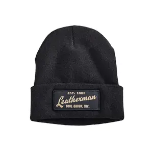 Leatherman Vintage Knit Beanie in Black – 100% Recycled Polyester