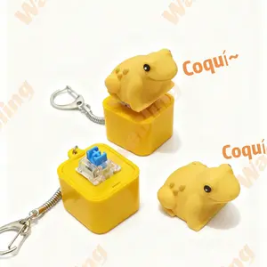 [Exclusive sale]WaveBling Coquí Button Keychain with Realistic Sound & LED Light Puerto Rico Souvenir Christmas Gift Cute Stress Relief Toy for Kids & Adults, Lovers Cartoon Characters