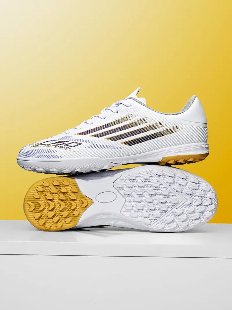 Unisex's Letter Print Low Top Spike Football Shoes, Breathable Comfortable Football Cleats, Football Training Shoes, Football Boots, Soccer Shoes for All Seasons