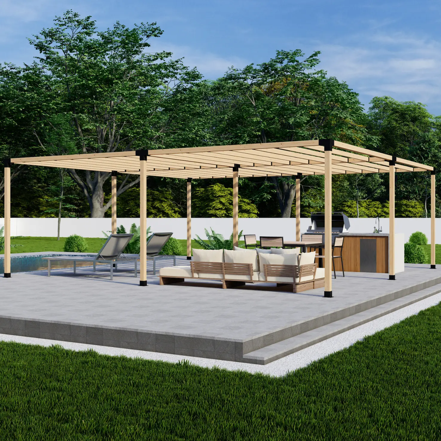 DIY Pergola Kit for a 4-Block Modular Pergola Up to 24x24