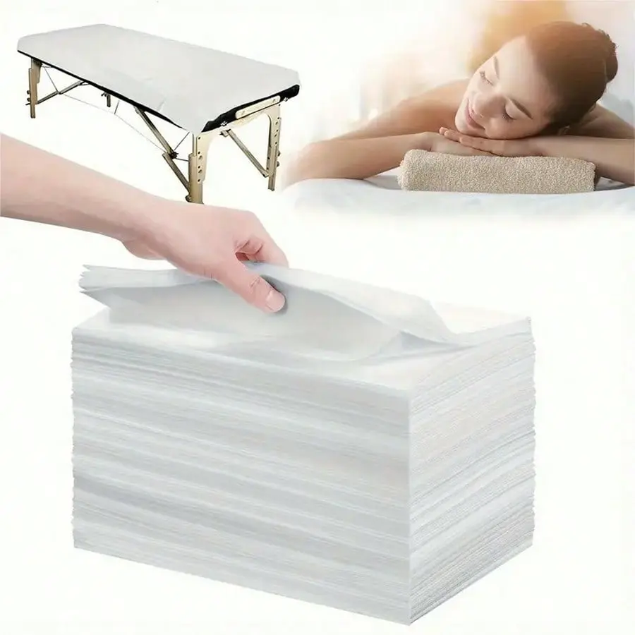 50pcs/100pcs Disposable Non-Woven Bed Sheets, 31x70 Inches, Breathable Lightweight, Suitable for Massage Tables, Spa Salon Table, Beauty Salons, Hotels