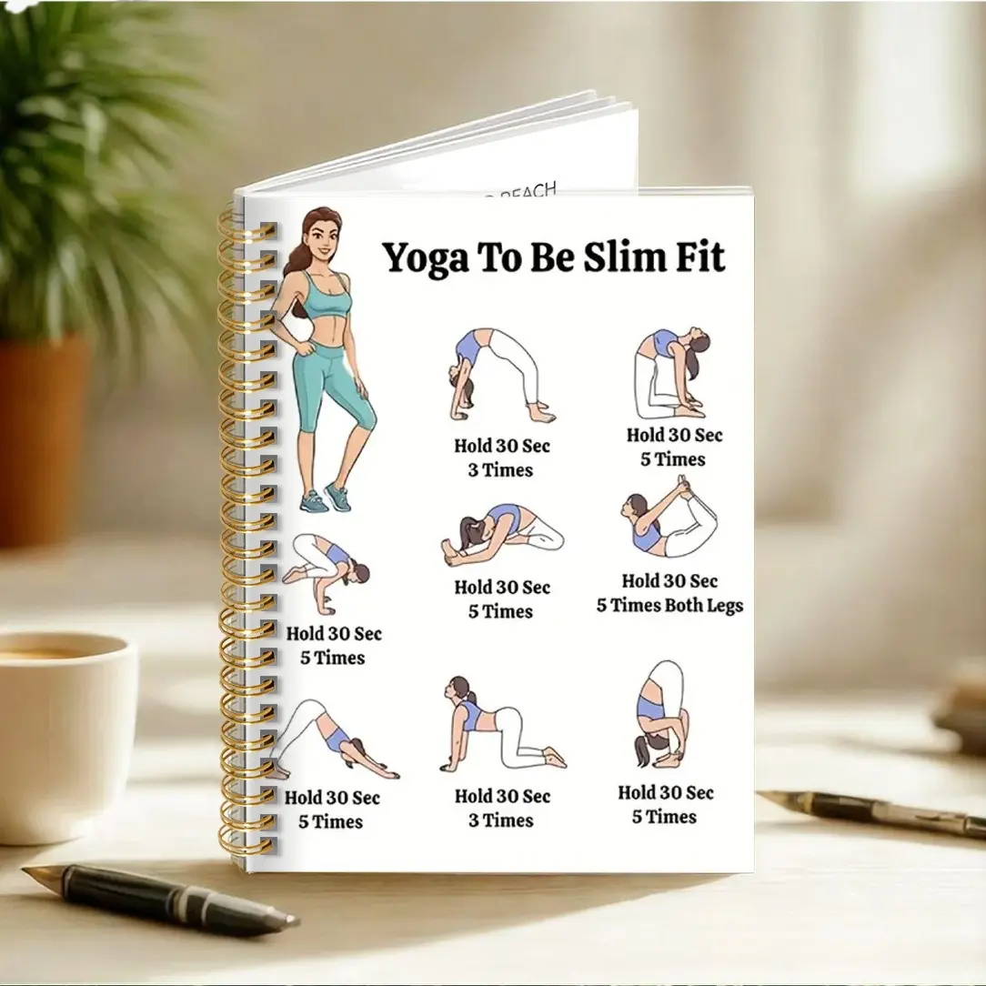 1pc  5.5x8.3in Senior Yoga Workout Notebook-A5 Spiral Notebook with  Workouts for Beginners, Full-Body Flow Exercises, Perfect for Yoga enthusiasts track and record their workouts