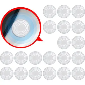 20 Pieces Car Door Anti-Shock Gasket, PVC Acoustic Cushioning Muffler Mat, Door Side Anti-Collision Protection Sticker, Car Universal Shock Absorbing Cushion (Fluorescent White)