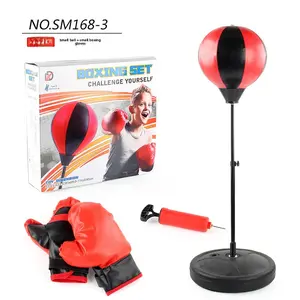 Children and Adult Standing Inflatable Boxing Ball, Unstable Doll, Stress Relief Ball, with Cotton Gloves and Inflatable Stick