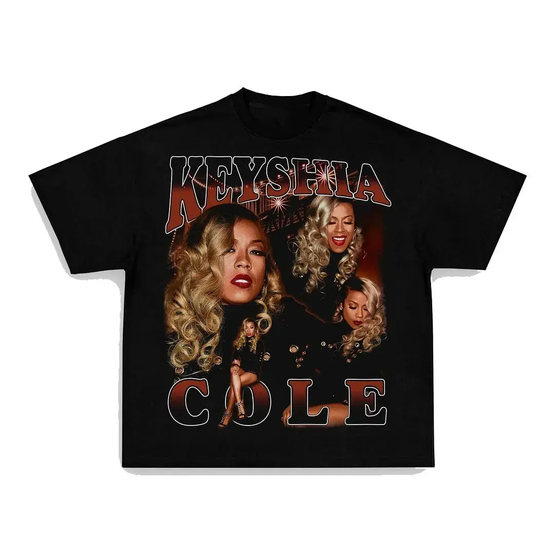 KEYSHIA COLE TEE Print Short Sleeve T-Shirt Menswear Top Stylish Underwear Man Tshirt Streetwear Crewneck Tropical Round Neck Casual Shortsleeve