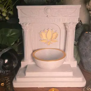Sacred Lotus Egyptian Mini Altar Minimal Kemetic Pagan Altar Decor | 3D Printed Shrine
