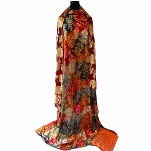 Golden Petal Somali Dirac 3 Pcs Unstitched for Wedding Eid & Special Occasions Perfect for Celebrations