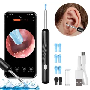 Silicone B8 Ear Wax Removal Kit with 1080P HD Camera Otoscope Ear Cleaning System 6 LED Lights 6 Axis Gyroscope Waterproof IP67 for Adults Children Pets