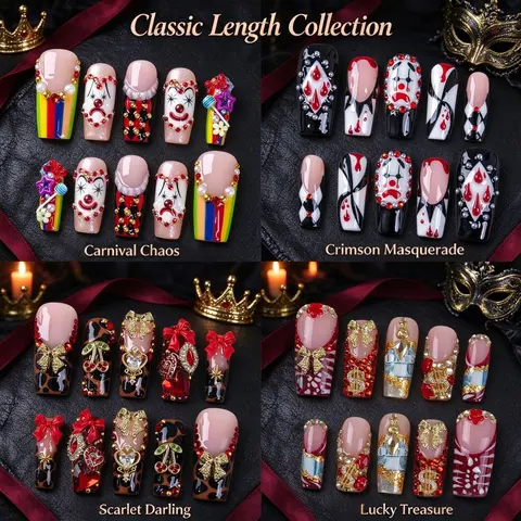 Lovful CLASSIC SQUARE Collection 1.3inch Handmade Acrylic Press On Nails | 10PCS, Reusable, Salon-Quality, Long-Lasting #SohoChic