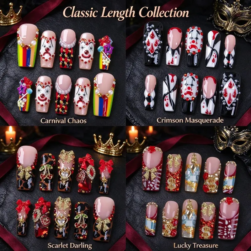 Lovful CLASSIC SQUARE Collection 1.3inch Handmade Acrylic Press On Nails | 10PCS, Reusable, Salon-Quality, Long-Lasting #SohoChic